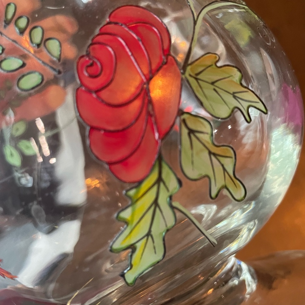 Hand painted glass pitcher - Picture 5 of 5